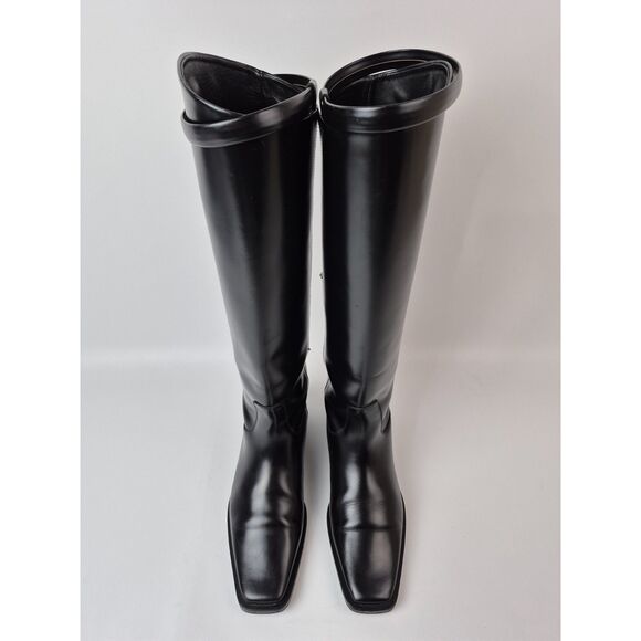 Toteme Women’s Black The Riding Leather Knee-High Boots Size 36 - Picture 3 of 6